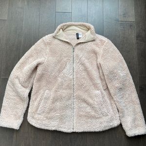 Fuzzy zip up jacket